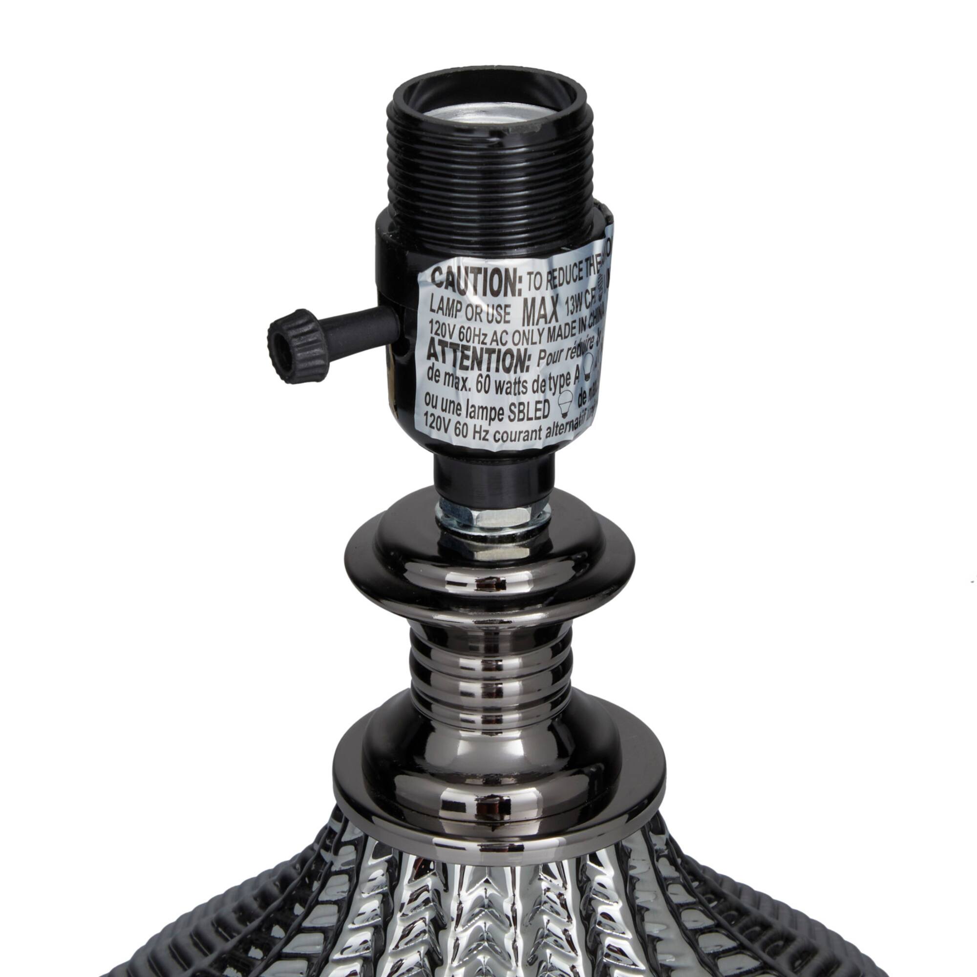 Black Polyester Transitional Table Lamp, 20" x 17" x 14"